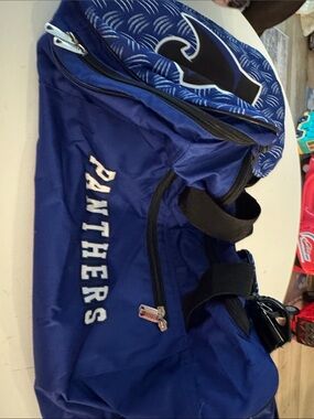 NWOT Carolina Panthers Blue Duffle Bag- large 26x14in